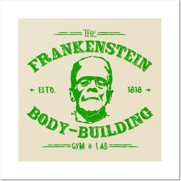 Frankenstein Body-building, distressed Wall Art by hauntedjack